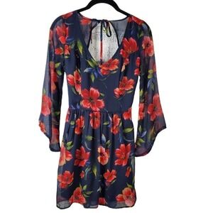 Hollister Floral Mini Cut Out Back Cocktail Evening Dress Size Small